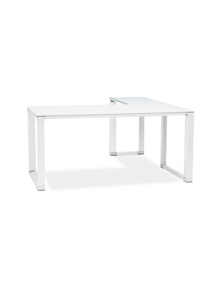 Bureau d'angle verre blanc