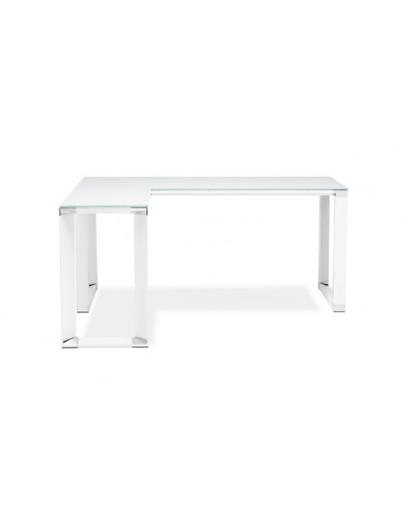 Bureau d'angle verre blanc