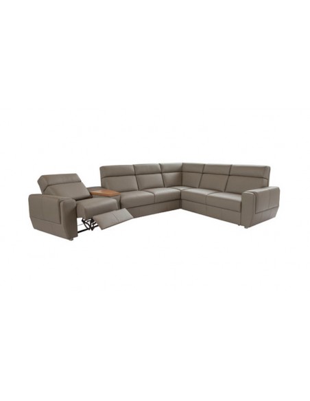 Canapé d'angle convertible en cuir avec position relaxation