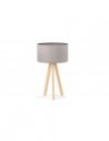 Lampe à poser tissu et bois
