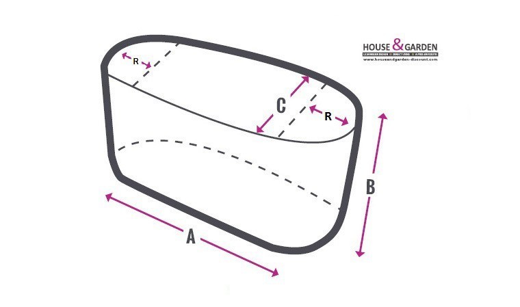 Housse de protection table ovale de jardin L 180 x l 110 x h 70 cm