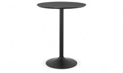 table haute noire design ronde