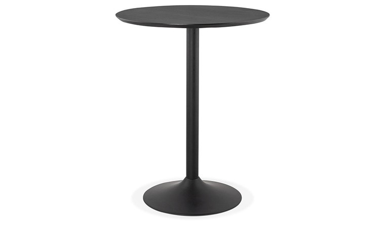 table haute noire design ronde