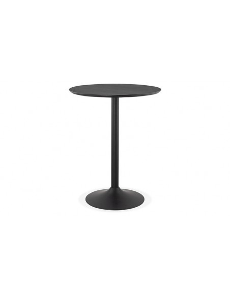 table haute noire design ronde