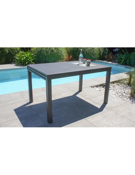 table à rallonge en aluminium anthracite