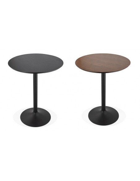 table haute noire design ronde