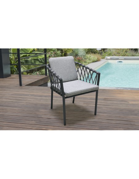 Fauteuil jardin corde aluminium Pilat