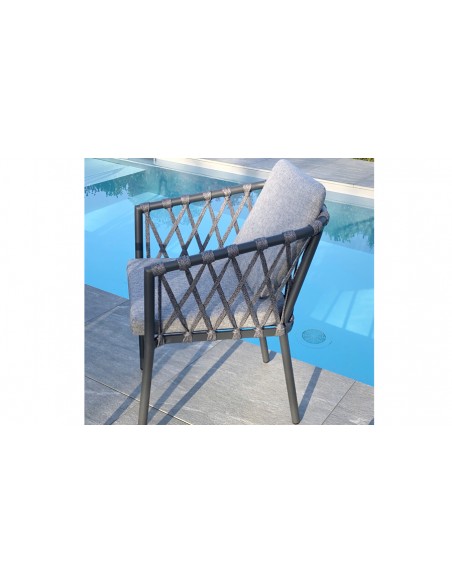 Fauteuil jardin corde aluminium Pilat