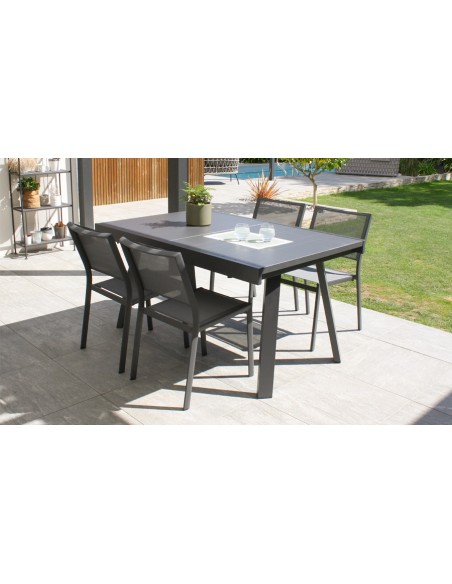 table de jardin extensible stockholm grise