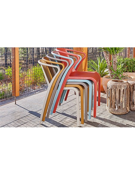 Fauteuil jardin polypropylene empilable fado