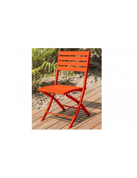 Chaise jardin pliante orange Marius