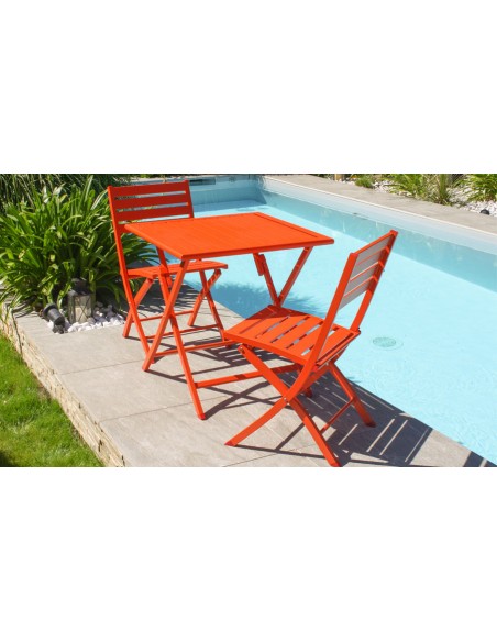 Chaise jardin pliante orange Marius