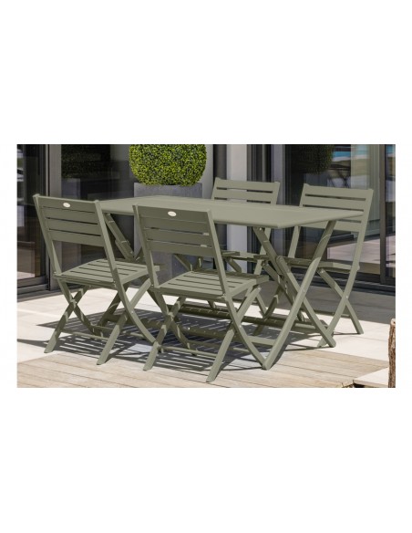 Table jardin pliante anthracite Marius