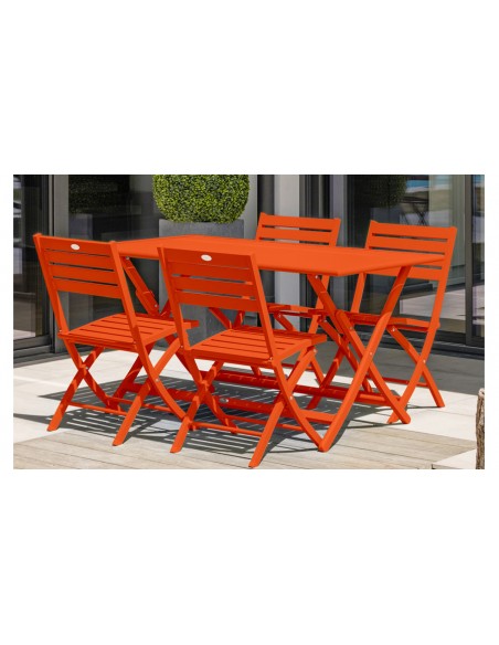 Table jardin pliante orange marius
