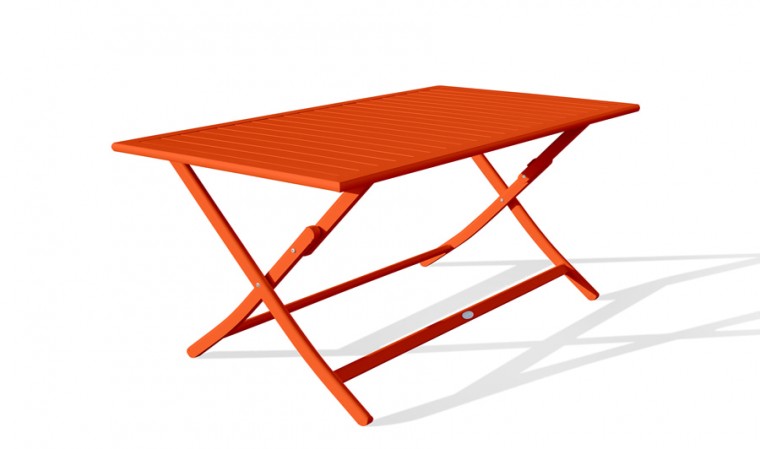 Table jardin pliante orange marius Table jardin pliante orange marius