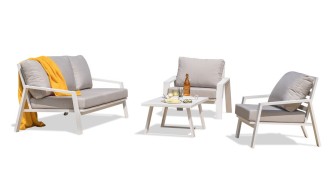 Salon de jardin aluminium blanc