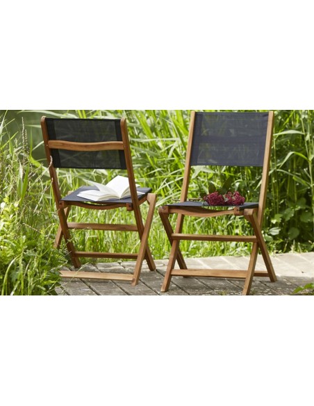 chaises de jardin en acacia