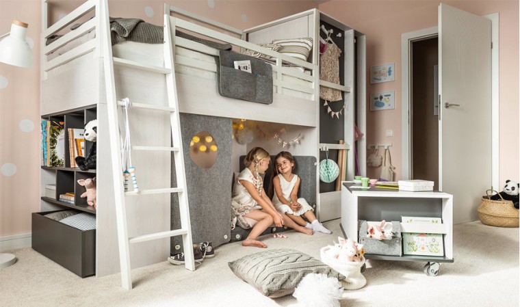 Mobilier de chambre enfant : lit, bureau et rangement