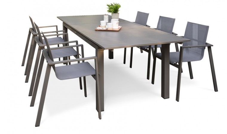 Salon jardin extensible sable Zahara