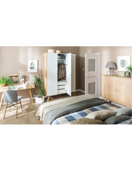 Armoire scandinave 3 portes Nature