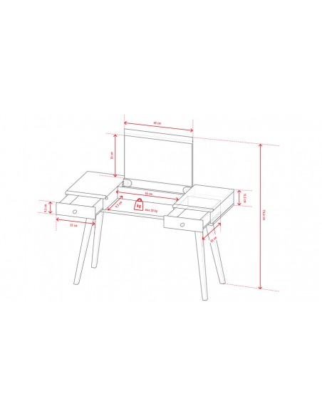 Coiffeuse bureau scandinave nature