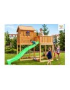 Aire jeux balançoire anneaux toboggan