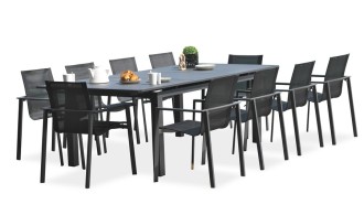 Salon jardin anthracite extensible Miami