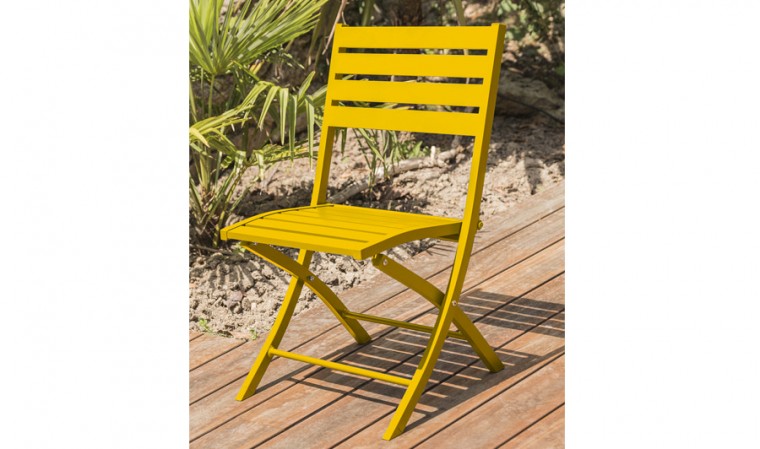 Chaise jardin pliante moutarde Marius Chaise jardin pliante moutarde Marius