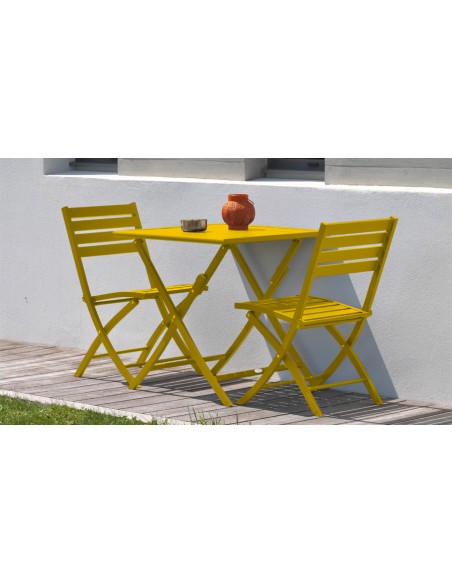 Chaise jardin pliante moutarde Marius
