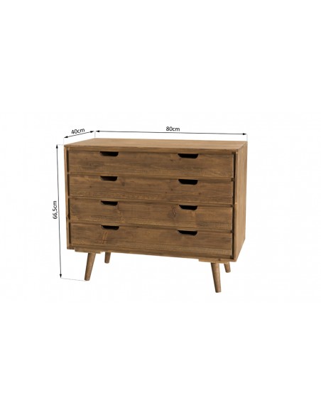 Commode 4 tiroirs sapin Noah