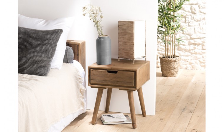 Table de chevet en sapin style scandinave Noah - House and Garden