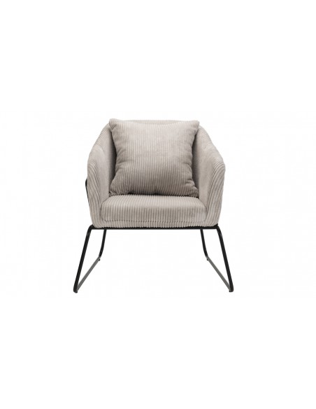 Fauteuil velours gris perle Emilia