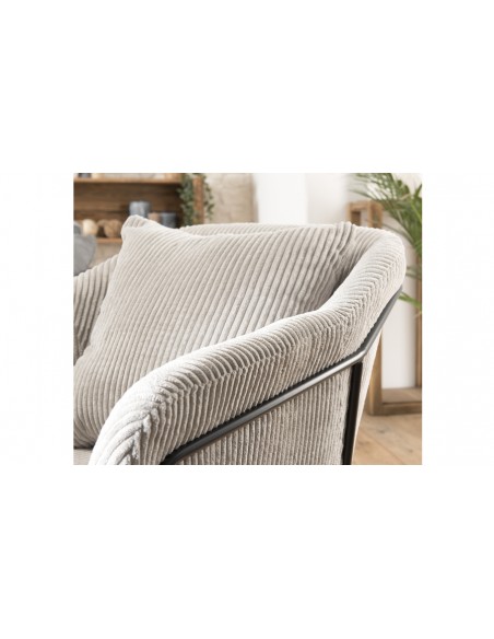 Fauteuil velours gris perle Emilia