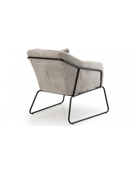 Fauteuil velours gris perle Emilia