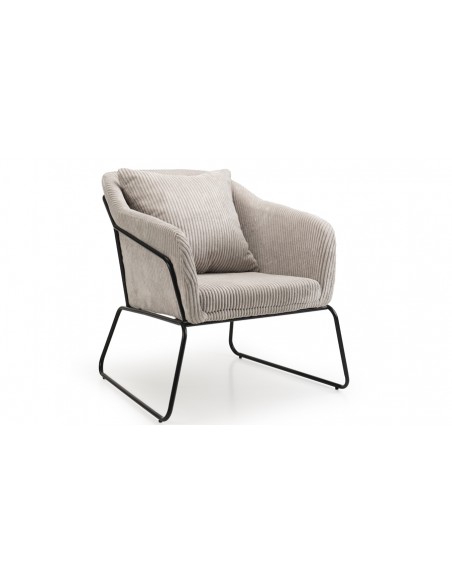 Fauteuil velours gris perle Emilia