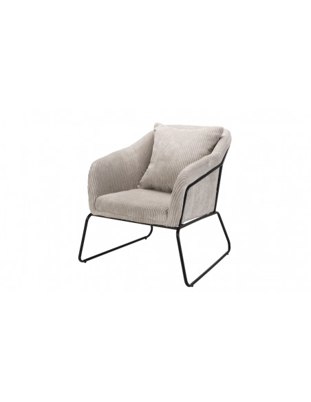 Fauteuil velours gris perle Emilia