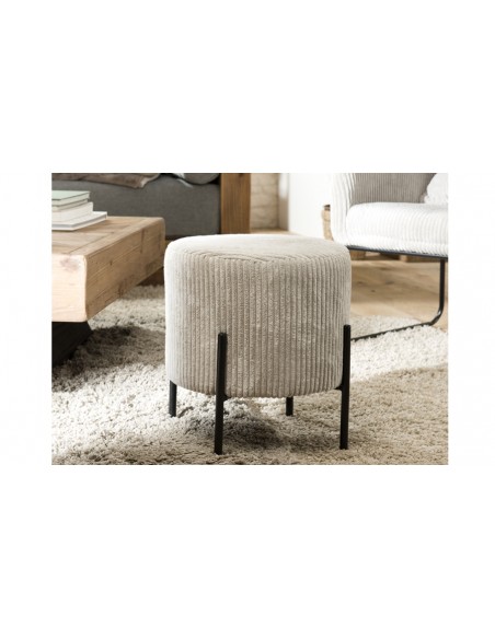 Tabouret velours gris perle Emilia