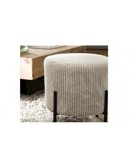 Tabouret velours gris perle Emilia