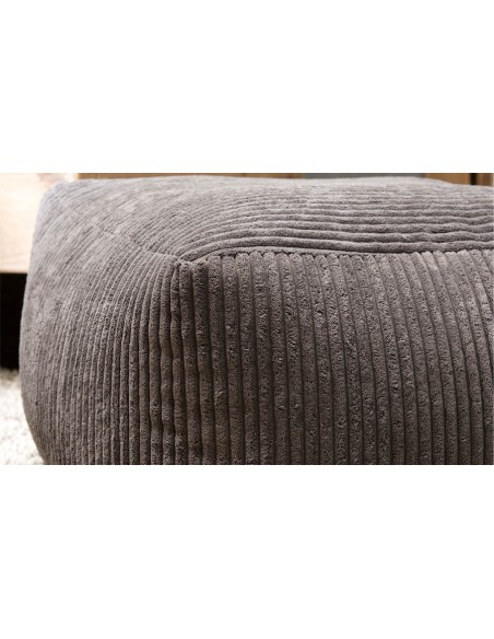 pouf velours cotelé anthracite Emilia