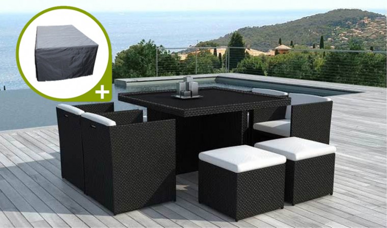 Housse de protection table de jardin imperméable OCEANE-LUNCH