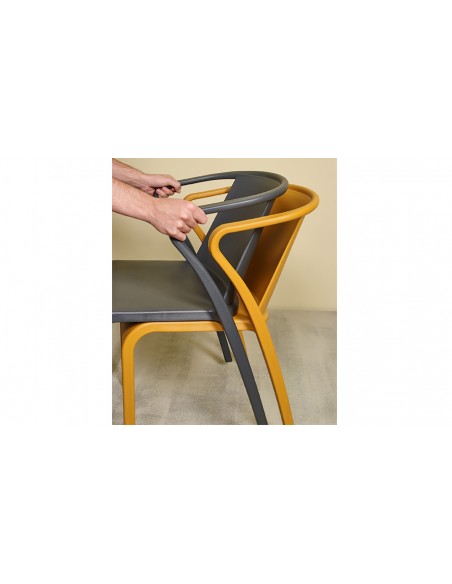 Fauteuil jardin polypropylene empilable fado