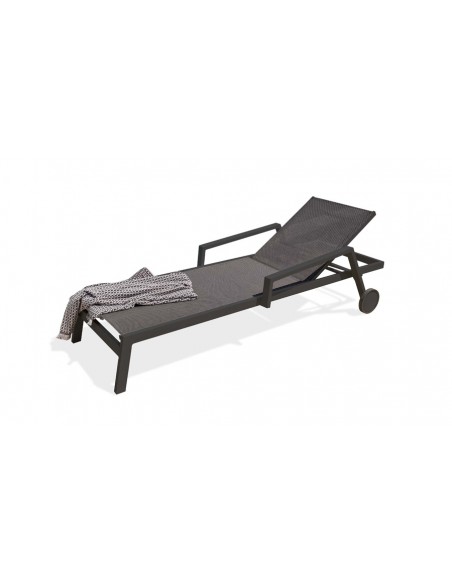 Chaise longue anthracite ibiza