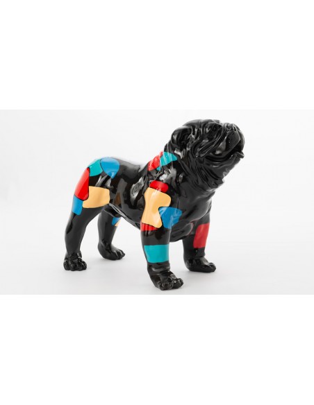 Statue bulldog américain noir