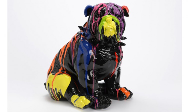 Statue bulldog noir 39 cm