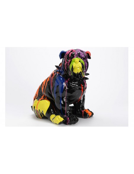 Statue bulldog noir 39 cm