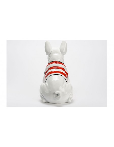 Statue bulldog français assis marinière