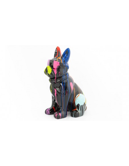 Statue bulldog français noir m