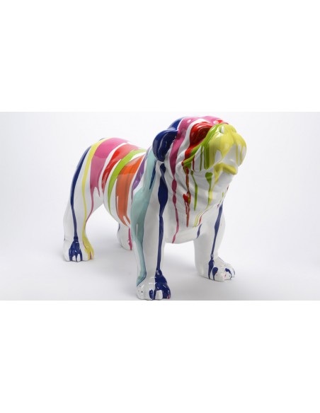 Statue bulldog américain trash blanc