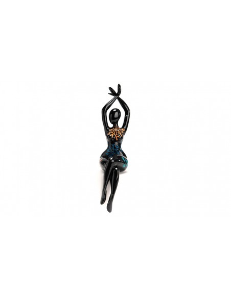Statue femme horizon noir multicolore