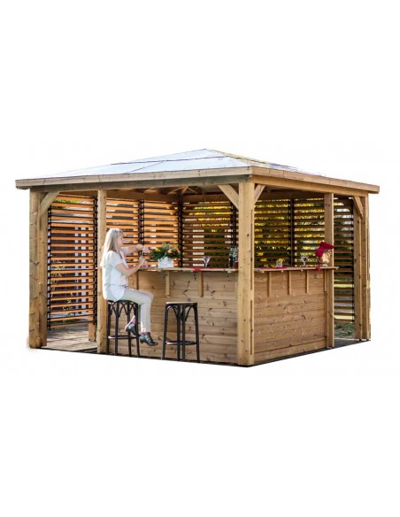 Pool house en bois avec comptoir